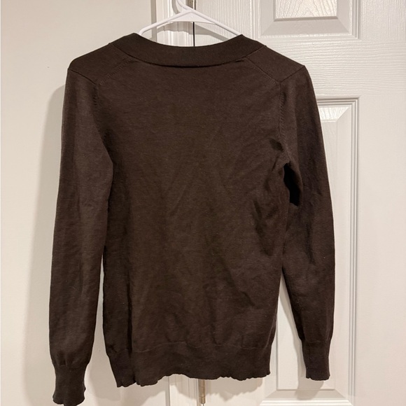 Silk/cashmere/wool blend Brown V-Neck Sweater - Picture 4 of 4